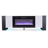 90inch Modern TV Stand Cabinet with 36" Electric Fireplace & LED Light Furniture