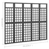 5-Panel Room Divider Trellis Solid Fir Wood Black 201.5x180 cm