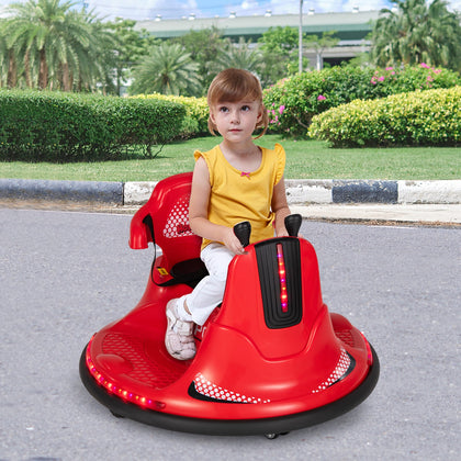 12V Ride On Electric Bumper Car with Dual Joysticks-Red