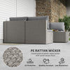 7 Pieces Rattan Garden Furniture Set with Cushions, Grey