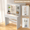 Dressing Table w/ LED Lights Mirror Drawers Adjustable Rack Vanity Makeup Desk i