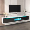 LED TV Stand Black Cabinet Entertainment Unit RGB Lights Floating / Freestanding