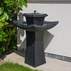 Solar Power Outdoor Pagoda Stone Effect Water Fountain Feature Garden Bird Bath