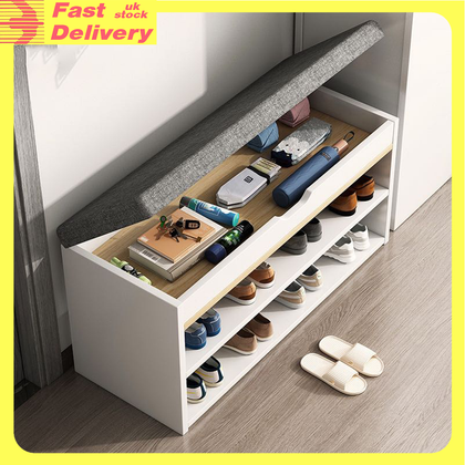 3 Tiers Wooden Shoe Rack Seating Bench Hallway Storage Organiser Holder Stand UK