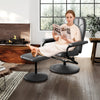 360°Swivel Recliner Upholstered Faux Leather Armchair-Grey