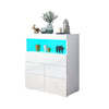 LED Sideboard 2 Doors Buffet Drawer Storage Cabinet Cupboard High Gloss Front