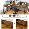 L-Shaped Corner Computer Desk Industrial PC Table Workstation Home Office Large