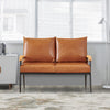 Single/Double/Triple Sofa Armchair Faux Leather Cushion Seat Metal Frame Armrest