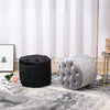 Chesterfield Buttoned Tufted Footstool Round Ottoman Pouffe Footrest Stool Large