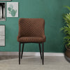 Pair of Luxury Dining Chairs Metal Legs Restaurant Chair PU Faux Leather Padded