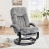 Upholstered Swivel Recliner Chair with Footrest for Living Room, Grey