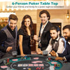 Portable Round Blackjack Board Game Mat 6-Player Foldable Poker Table Top-Green