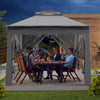 Pop Up Garden Gazebo 3m Heavy Duty Backyard Waterproof 2-Tier Party Tent Grey