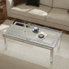 Rectangular Silver Mirrored Coffee Table gular Mirrored w/Crystal Diamonds Inlay