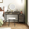Industrial Styled Workstation Writing Table Computer Desk w/ 5 Drawers-Grey