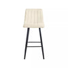 Set of 2 Velvet Chairs High Back Bar Stools Footrest Backrest Metal Legs Pub