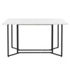White Dining Table With Black Metal Legs Dining Room Furniture Rectangle Table