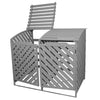 Wheelie Bin Store Double Wooden Shed Dustbin Storage Garden Outdoor Grey Cover