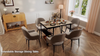 Extendable Dining Table Large Storage Wooden Kitchen Desk with Shelf Rack