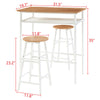 3 Piece Pub Dining Set,Bar Table and Stools Set,for Kitchen Dining Room,Pub,Cafe