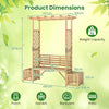 Wooden Outdoor Bench w/Pergola Garden Bench Arbor Arch Side Trellis