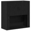 Wall Cabinet Black Oak 80x33x80 cm Engineered Wood