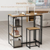 2 Person Dining Furniture Set 3-Piece Bar Table Set-Brown