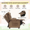 Larger Kids Recliner Chair Adjustable Velvet Fabric Lounge Sofa Recliner-Coffee