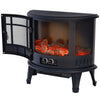 Black Electric Fireplace Log Burning Flame Stove Fire Heater Thermal Wood 1800W