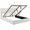 Ottoman Lift Up 4ft6 Upholstered Double Bed Frame With Storage Headboard Cream