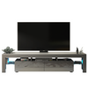 Modern 200cm TV Unit | Grey Cabinet Stand | High Gloss Doors | Free LED Lights