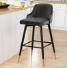 2x Swivel Bar Stools Velvet Metal Legs Breakfast Stools Kitchen Padded Chairs