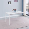 Rectangular White Marble MDF Top Dining Table Metal Legs Dining Room Kitchen