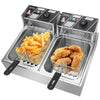Stainless Steel Double Cylinder Electric Fryer UK Plug with Rapid Heating