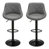 Set of 2 Bar Stools Chairs Adjustable Barstool Set with Black Footrest & Base UK