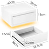 High Gloss Bedside Tables Floating Wall-Mounted w/ Storage Drawers 2 PCS White
