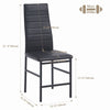2x Black Faux Leather Dining Chairs&Round Marble Glass Dining Table Silver Legs
