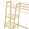 Bamboo Clothes Rail Rack Garment Hanging Coat Display Stand Shoe Storage Shelves