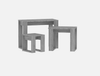 Nesting Coffee Tables Set of 3 Wooden Nest Side End Light Grey Living Room Table