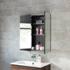 Bathroom Mirror Cabinet Wall Hung Mount Double Door Stainless Steel 670 x 600mm
