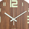 12" Luminous Wall Clock Silent Wooden Design Night Light for Living Room Bedroom