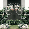2Pcs Half Moon Metal Frame Wedding Arch Backdrop Stand Flower Display Prop 189cm