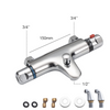Modern Thermostatic Bath Shower Mixer Taps Deck Mounted Chrome Valve Bar Tap UK
