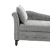 Grey Chenille Chaise Longue Sofa with Storage Box Padded Lounge Chair Daybed UK