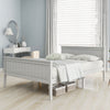 Pine Wood Bed Frame with Headboard and Footboard for Kids Bedroom White
