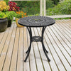 Garden Hollow Top Design Side Table with Parasol Hole Cast Aluminum Dining Table