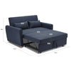 Dahlia Navy Blue 2-Seater Pull Out Sofa Bed - Convertible Sleeper Sofa