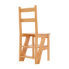 Wooden Ladder Stool 4 Steps Folding Convertible Chair For Warehouse and Library