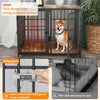 Heavy Dog Crate Furniture Side Table Dog Kennel Cage 4 Doors & Removable Divider