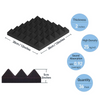 12"x12"x2" Wedge Acoustic Wall Panels Tiles Studio Soundproofing Foam Pads